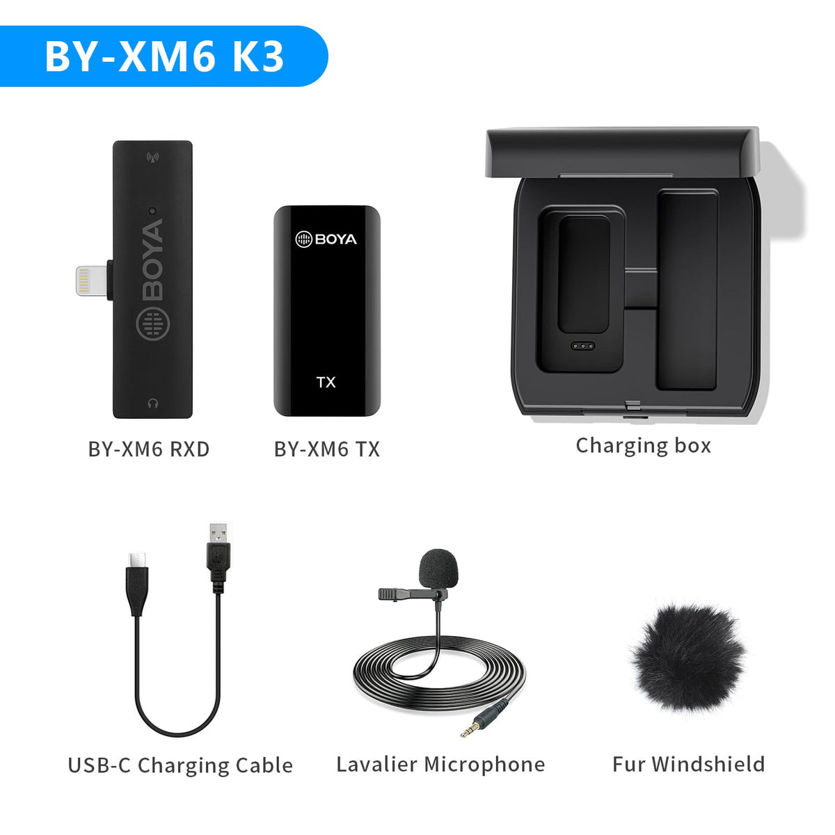 BOYA BY-XM6 Wireless Clip-On Lavalier Microphone — for Streamers & Content Creators in South Africa - GhostMart